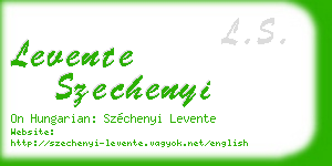 levente szechenyi business card