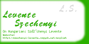 levente szechenyi business card